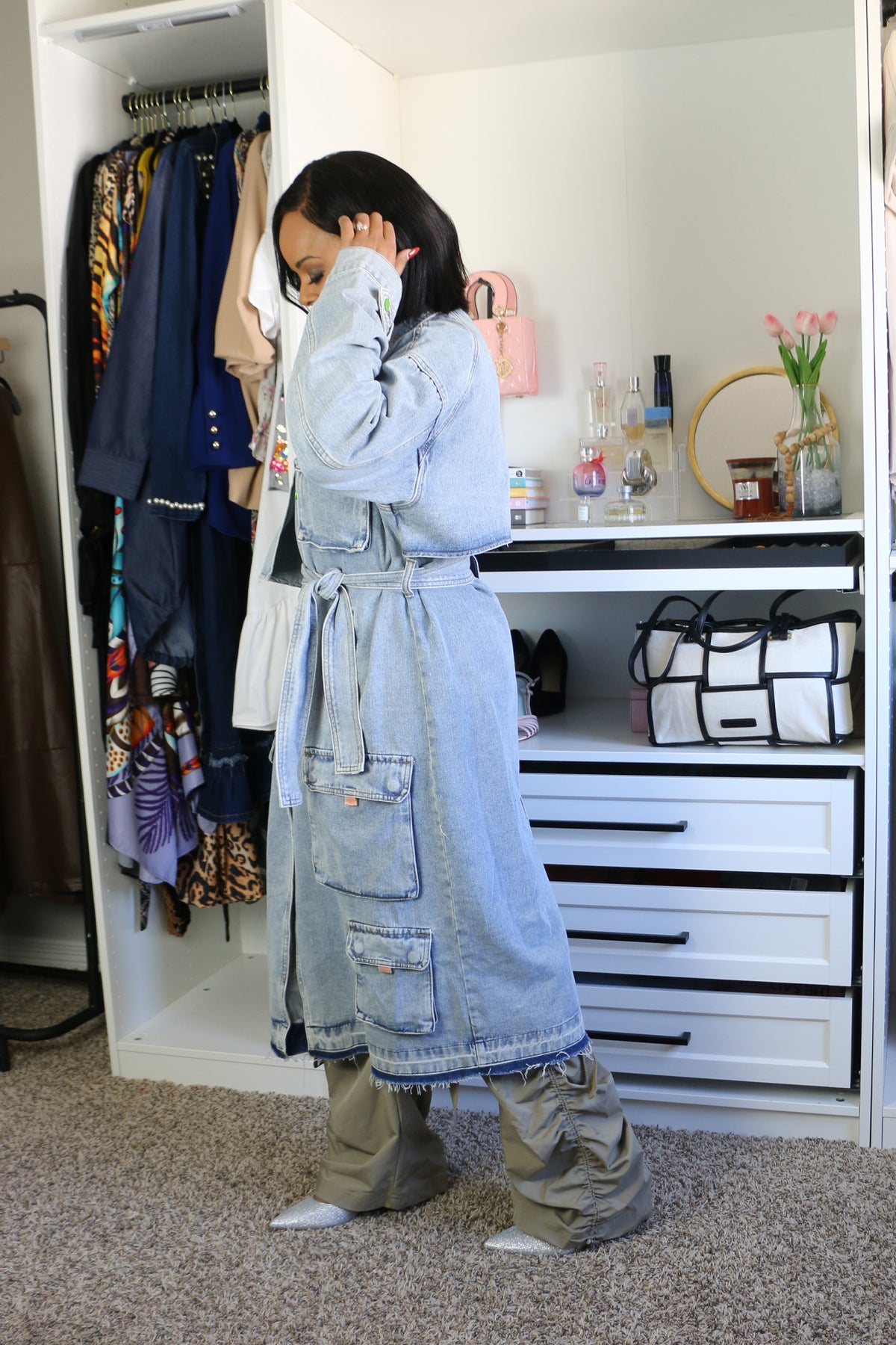 Fashion Forward Denim Trench Coat