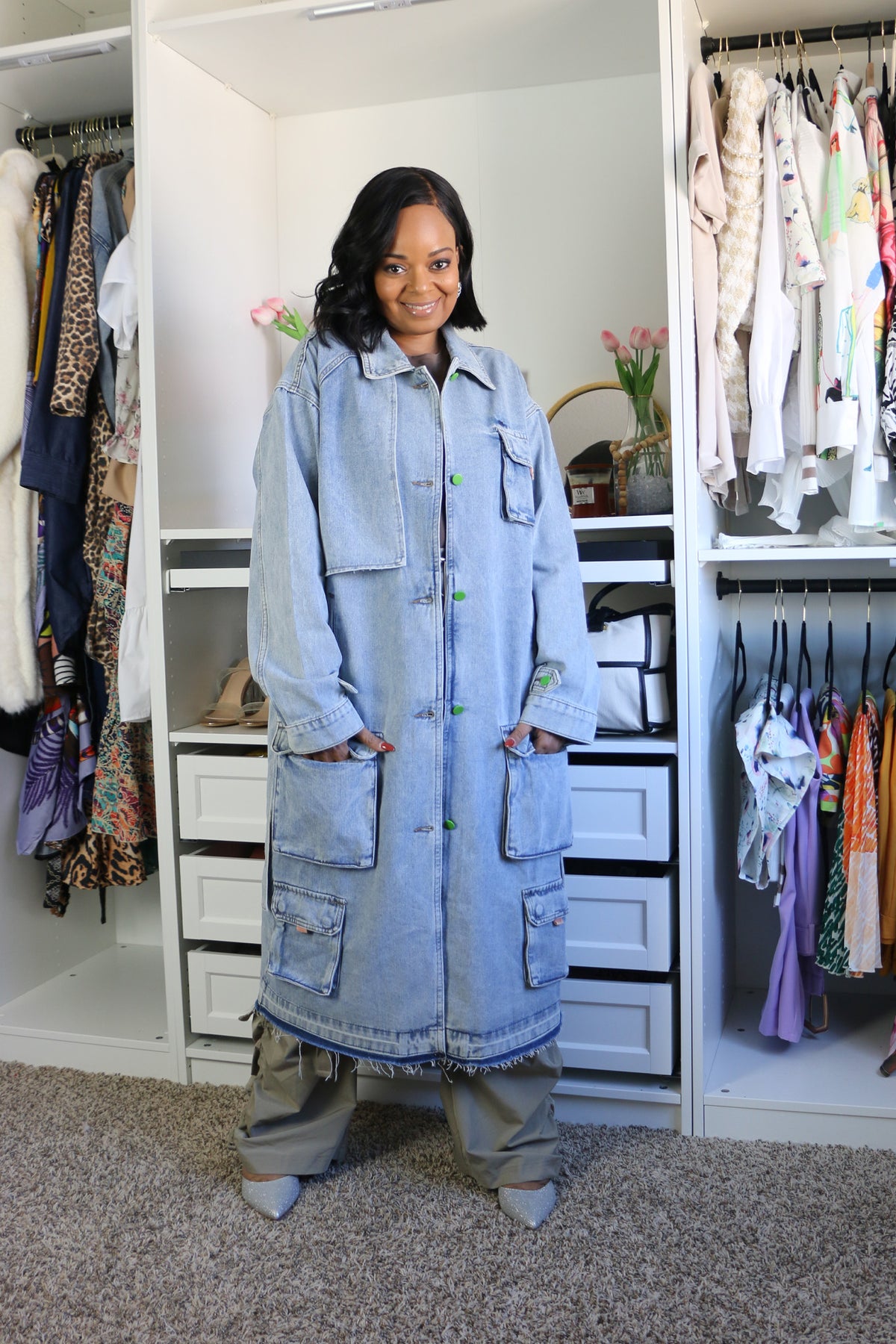 Fashion Forward Denim Trench Coat